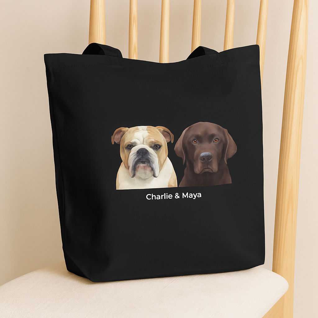 Custom Pet Portrait Tote Bag