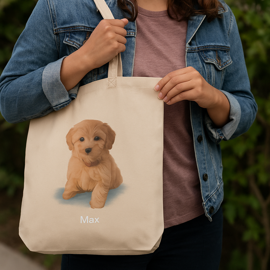 Custom Pet Portrait Tote Bag