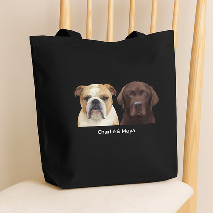 Custom Pet Portrait Tote Bag