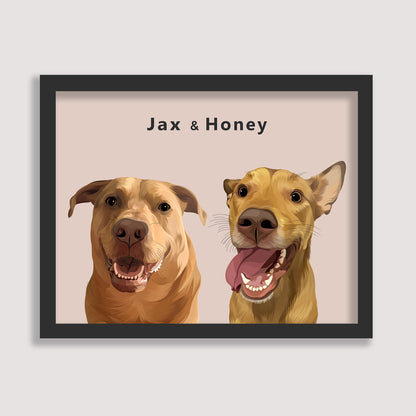 Custom Two Pet Portrait