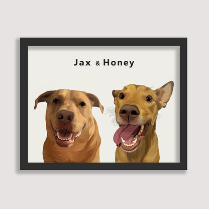 Custom Two Pet Portrait