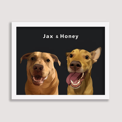 Custom Two Pet Portrait