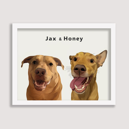 Custom Two Pet Portrait