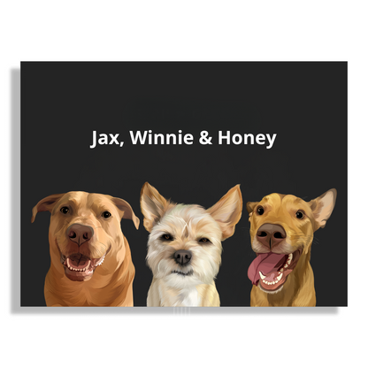 Custom Three Pet Portrait