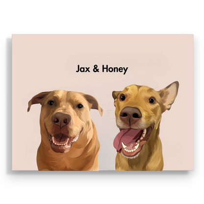 Custom Two Pet Portrait