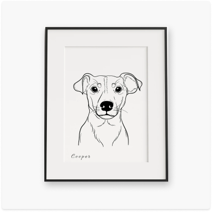 Custom Pet Line Drawing Portrait