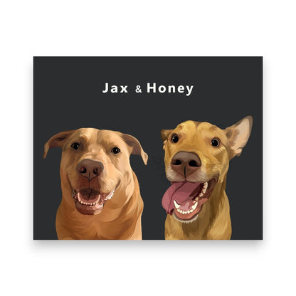 Custom Two Pet Portrait
