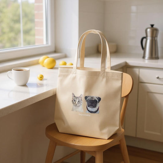 Custom Pet Portrait Tote Bag